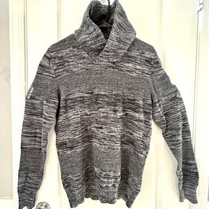 Men's Marled Shawl-Collar Long Sleeve Pullover Sweater